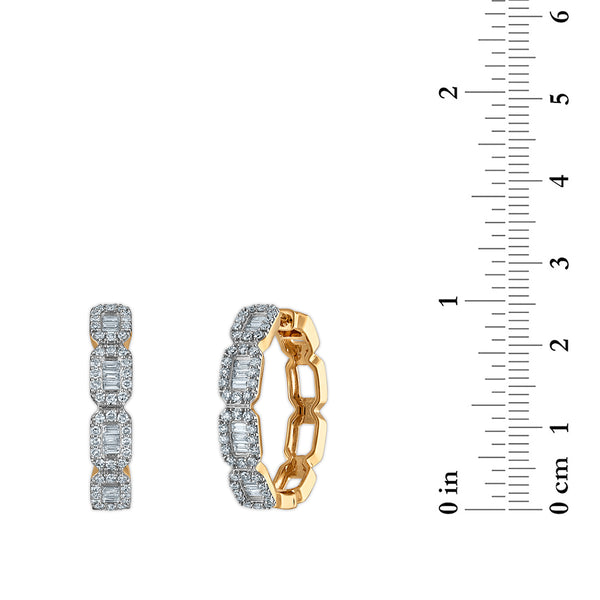 EcoLove 1 CTW Lab Grown Diamond Hoop Earrings in Gold Plated Sterling Silver