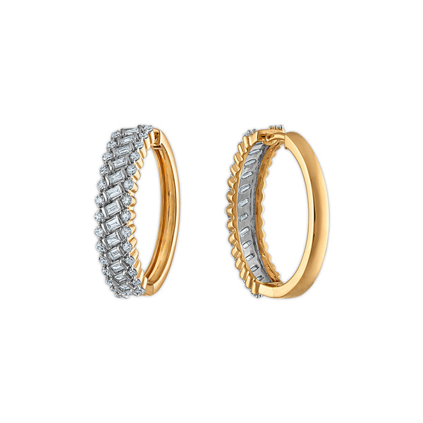 EcoLove 1 CTW Lab Grown Diamond Hoop Earrings in Gold Plated Sterling Silver