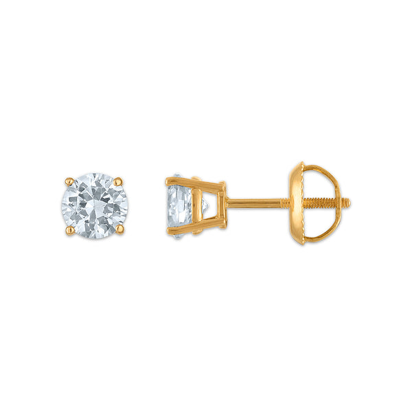 EcoLove 1 CTW Lab Grown Diamond Stud Earrings in 10KT Gold