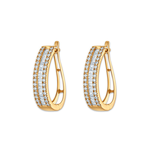 EcoLove 1 CTW Lab Grown Diamond Hoop Earrings in 10KT Yellow Gold