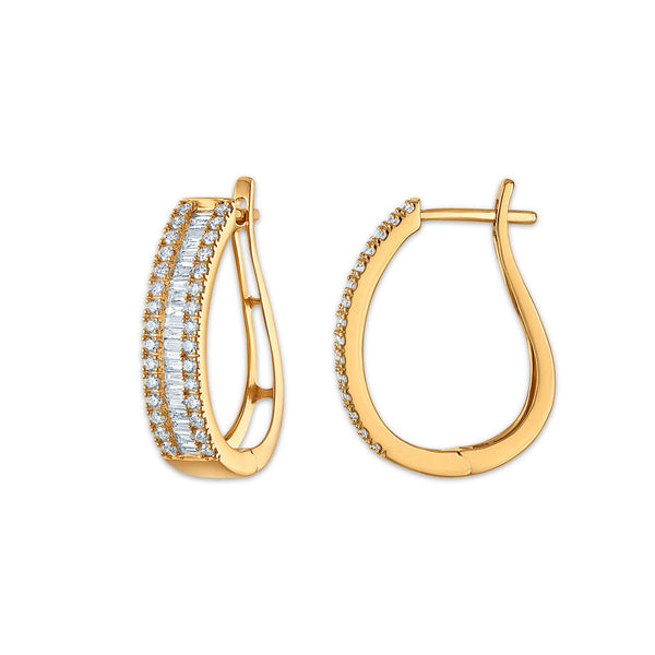 EcoLove 1 CTW Lab Grown Diamond Hoop Earrings in 10KT Yellow Gold