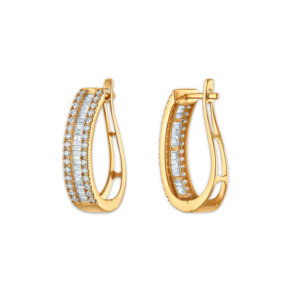 EcoLove 1 CTW Lab Grown Diamond Hoop Earrings in 10KT Yellow Gold