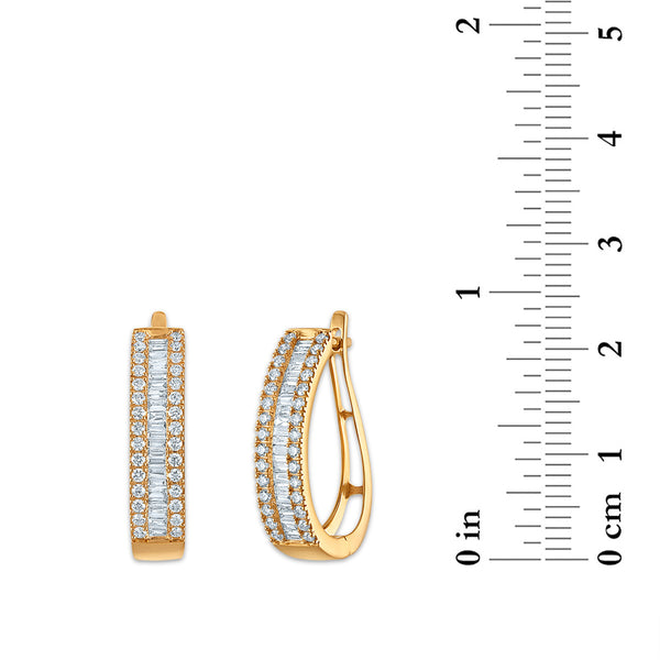 EcoLove 1 CTW Lab Grown Diamond Hoop Earrings in 10KT Yellow Gold