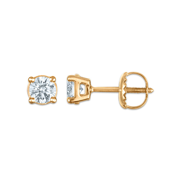 EcoLove 1/2 CTW Lab Grown Diamond Stud Earrings in 10KT Yellow Gold