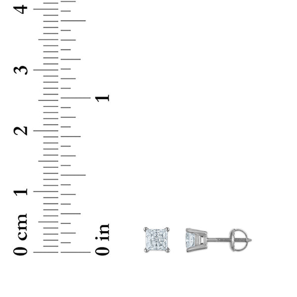 EcoLove 1/2 CTW Lab Grown Diamond Stud Princess Cut Earrings in 10KT White Gold