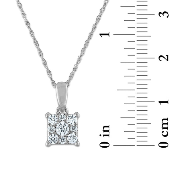 EcoLove 1/2 CTW Lab Grown Diamond Cluster 18-inch Pendant in 14KT White Gold