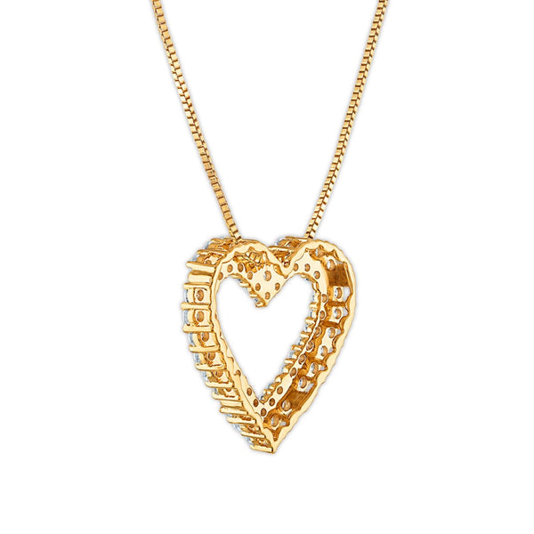 EcoLove 1 CTW Lab Grown Diamond Heart 18-inch Pendant in 10KT Yellow Gold