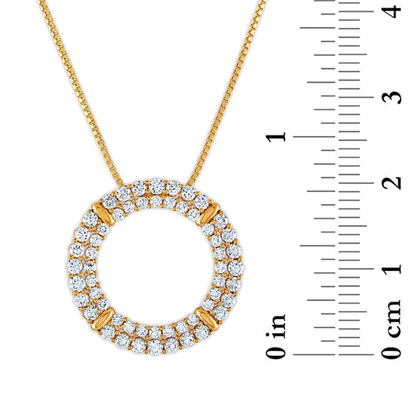 EcoLove 1 CTW Lab Grown Diamond Fashion Circle 18-inch Pendant in 10KT Yellow Gold