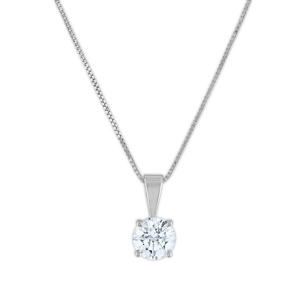 EcoLove 3/4 CTW Lab Grown Diamond Solitaire 18-inch Pendant in 14KT White Gold