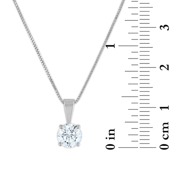 EcoLove 3/4 CTW Lab Grown Diamond Solitaire 18-inch Pendant in 14KT White Gold