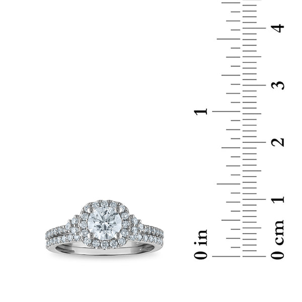 EcoLove 1-1/4 CTW Lab Grown Diamond Halo Bridal Set in 10KT Gold