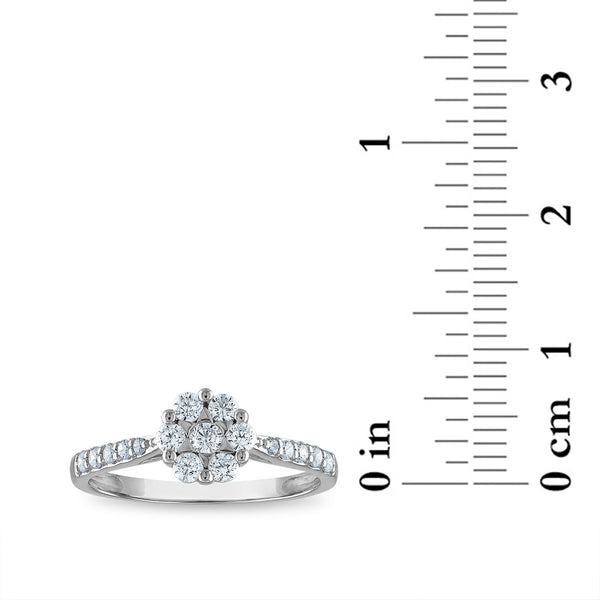 EcoLove 1/2 CTW Lab Grown Diamond Cluster Ring in 14KT White Gold