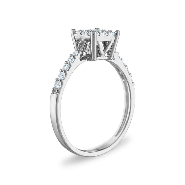 EcoLove 1/2 CTW Lab Grown Diamond Cluster Ring in 14KT White Gold