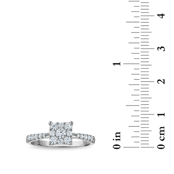 EcoLove 1/2 CTW Lab Grown Diamond Cluster Ring in 14KT White Gold