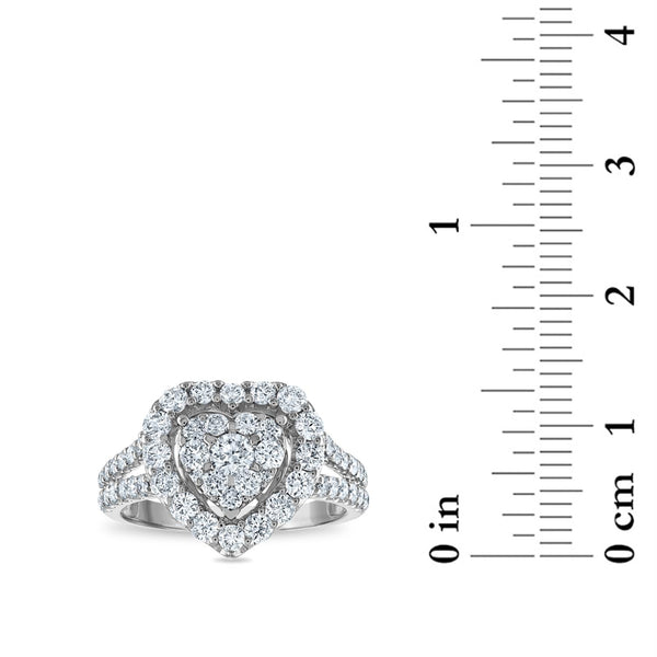 EcoLove 1-1/2 CTW Lab Grown Diamond Engagement Heart Ring in 10KT White Gold