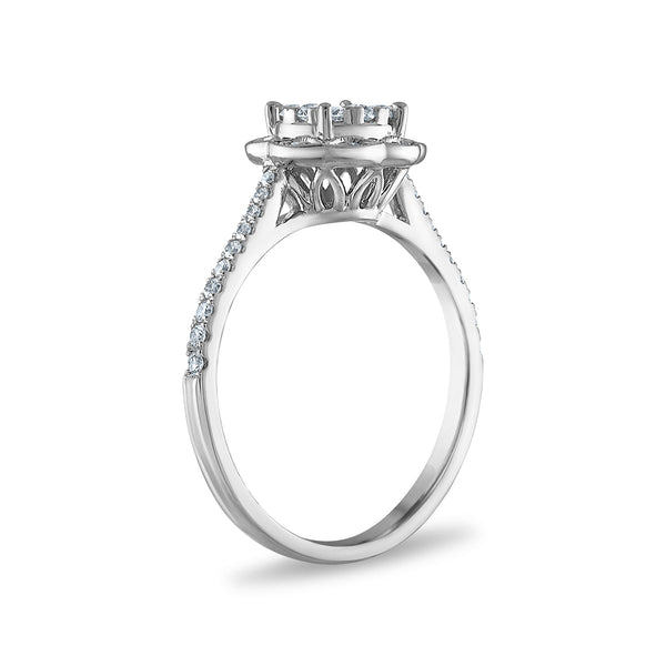 EcoLove 1/2 CTW Lab Grown Diamond Halo Engagement Ring in 10KT White Gold