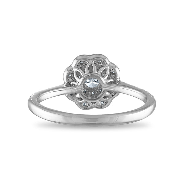 EcoLove 1/2 CTW Lab Grown Diamond Halo Engagement Ring in 10KT White Gold