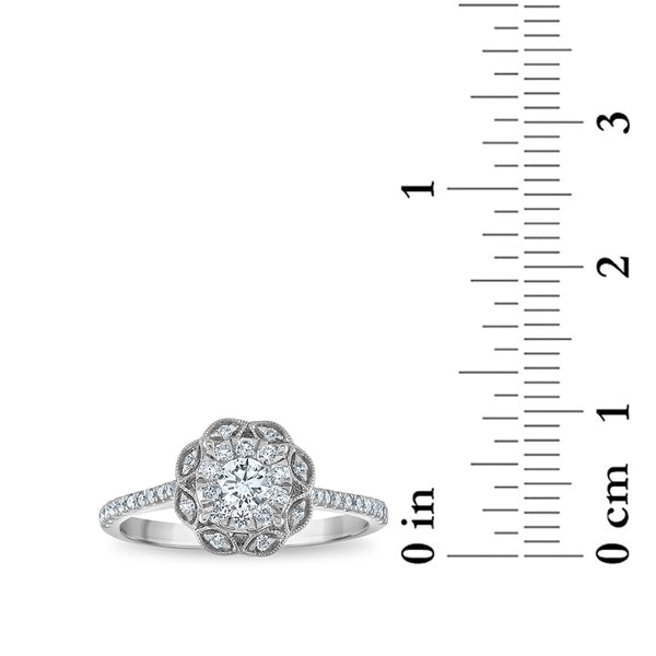 EcoLove 1/2 CTW Lab Grown Diamond Halo Engagement Ring in 10KT White Gold