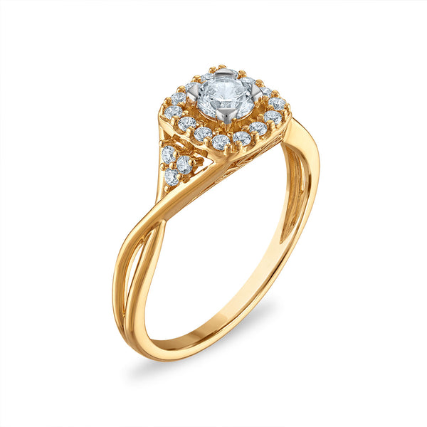 EcoLove 1/2 CTW Lab Grown Diamond Halo Engagement Ring in 10KT Gold