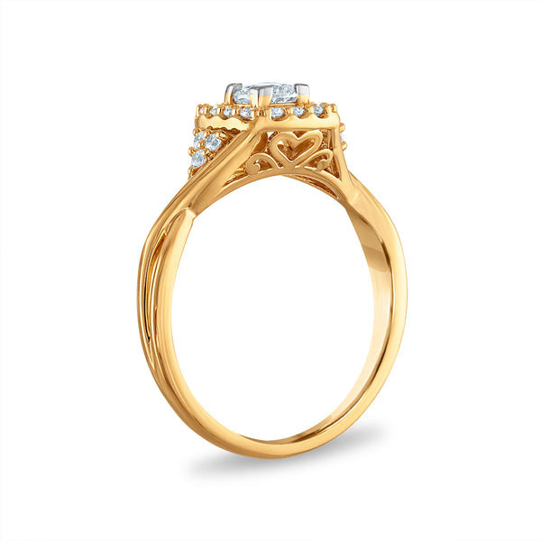 EcoLove 1/2 CTW Lab Grown Diamond Halo Engagement Ring in 10KT Gold