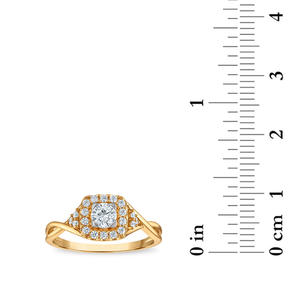 EcoLove 1/2 CTW Lab Grown Diamond Halo Engagement Ring in 10KT Gold