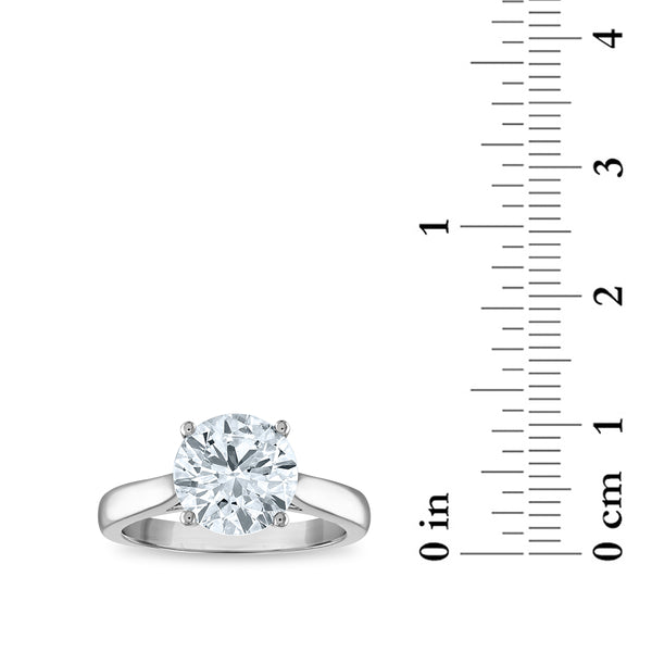 Red Hot Deal 3 CTW Round Lab Grown Diamond Solitaire Engagement Ring in 14KT White Gold