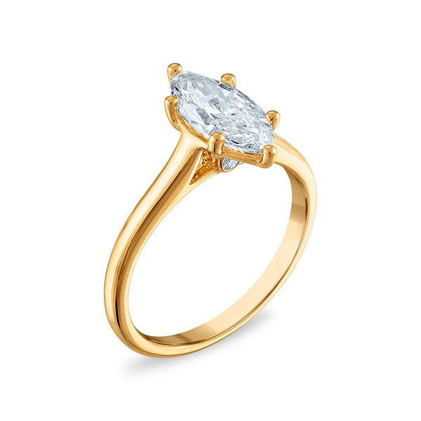 Red Hot Deal 1-1/2 CTW Marquise Lab Grown Diamond Solitaire Ring in 14KT Gold