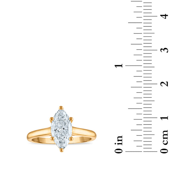 Red Hot Deal 1-1/2 CTW Marquise Lab Grown Diamond Solitaire Ring in 14KT Gold