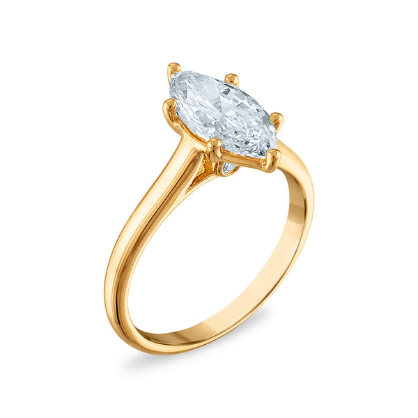 Red Hot Deal 2 CTW Marquise Lab Grown Diamond Solitaire Ring in 14KT Gold