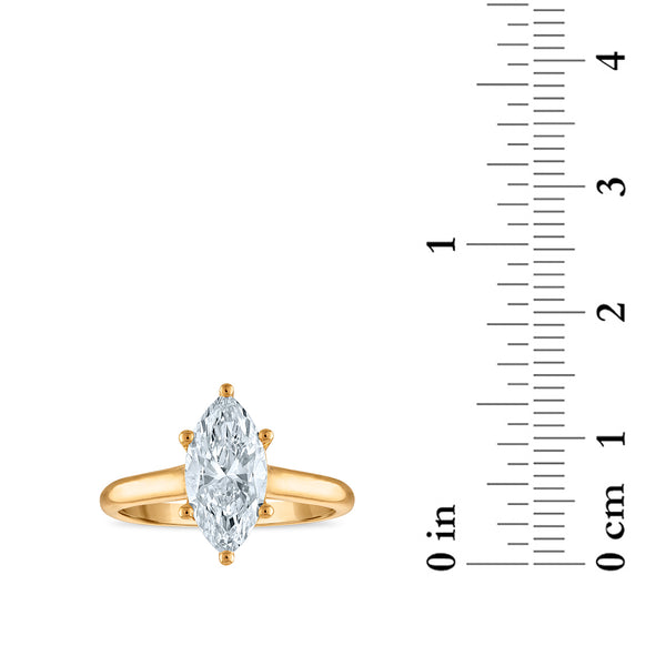 Red Hot Deal 2 CTW Marquise Lab Grown Diamond Solitaire Ring in 14KT Gold