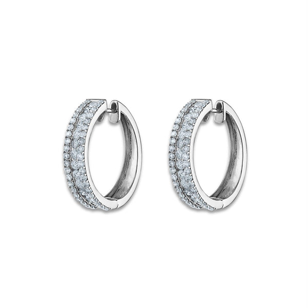 3 CTW Lab Grown Diamond Hoop Earrings in 14KT White Gold