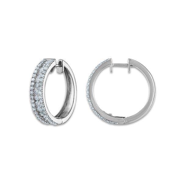 3 CTW Lab Grown Diamond Hoop Earrings in 14KT White Gold