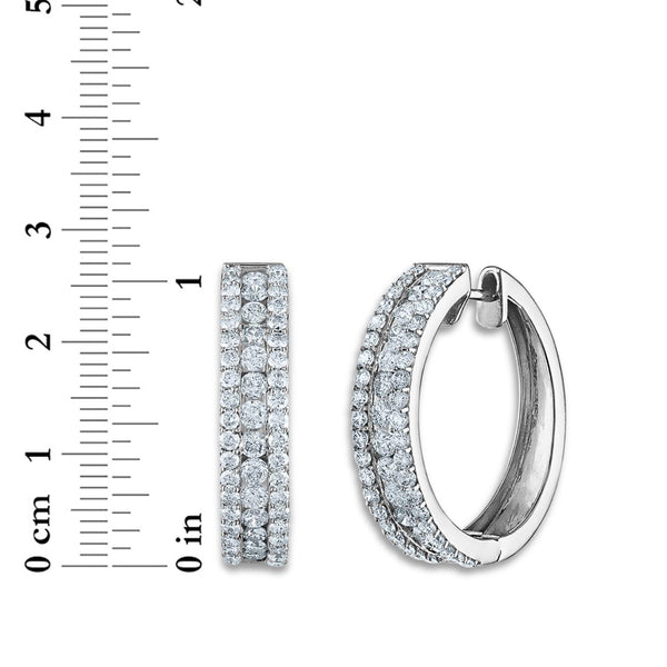 3 CTW Lab Grown Diamond Hoop Earrings in 14KT White Gold