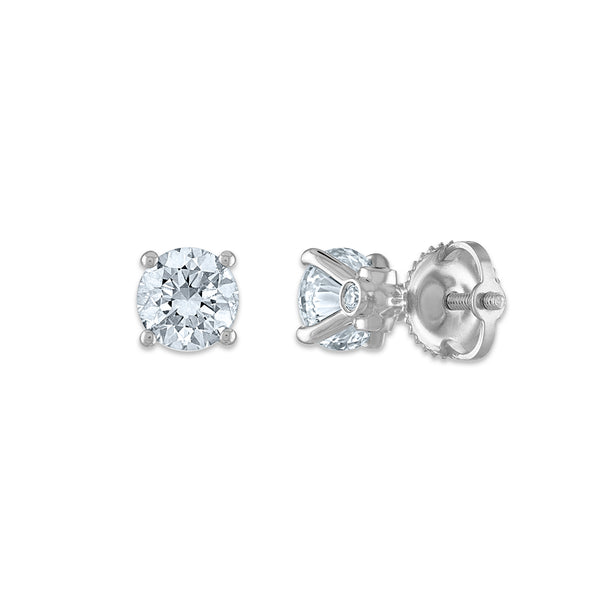 1-1/2 CTW Lab Grown Diamond Stud Solitaire Earrings in 14KT White Gold