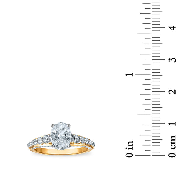 Red Hot Deal 2-1/4 CTW Lab Grown Diamond Engagement Ring in 10KT Yellow Gold