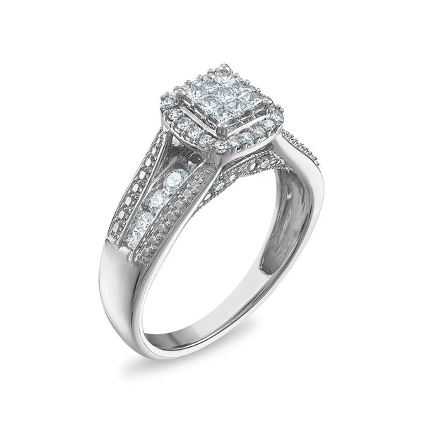 Red Hot Deal 1/2 CTW Diamond Engagement Ring in 10KT White Gold