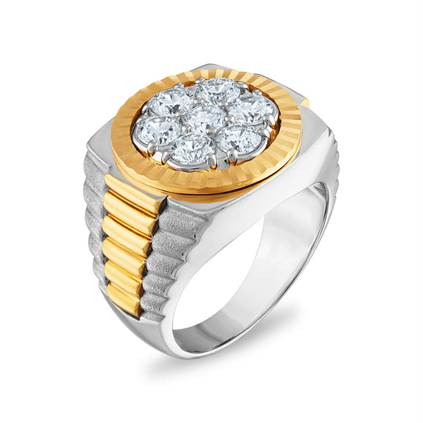 Signature 2 CTW Diamond Rolex-look Ring in 14KT White and Yellow Gold