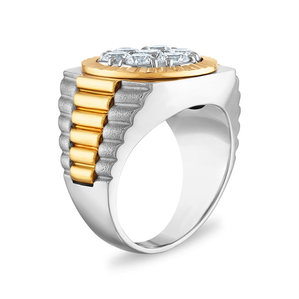 Signature 2 CTW Diamond Rolex-look Ring in 14KT White and Yellow Gold