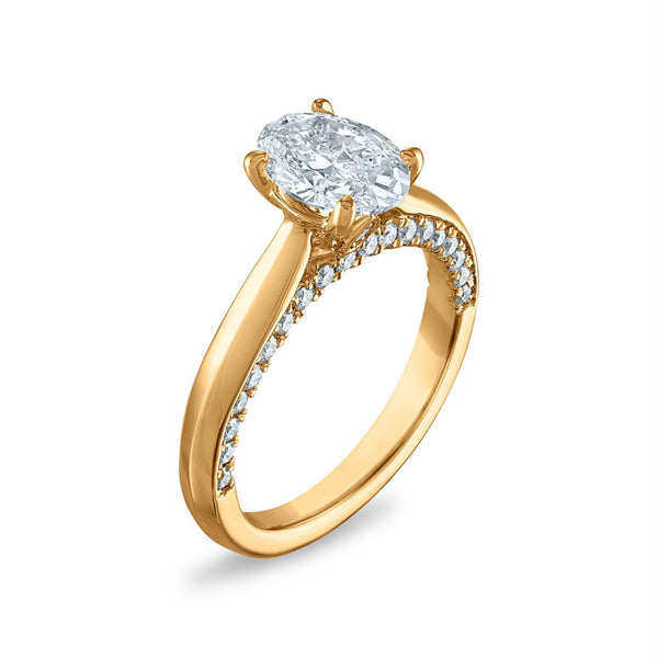 Signature EcoLove 2 CTW Lab Grown Oval Solitaire Engagement Ring in 14KT Gold