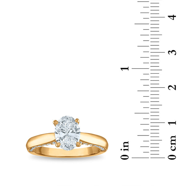 Signature EcoLove 2 CTW Lab Grown Oval Solitaire Engagement Ring in 14KT Gold