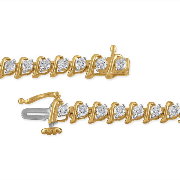 Signature EcoLove 3 CTW Diamond 7-inch Tennis Bracelet in 14KT Yellow Gold