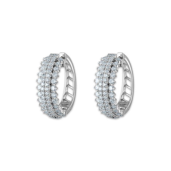 Signature EcoLove 2 CTW Lab Grown Diamond Hoop Earrings in 14KT White Gold