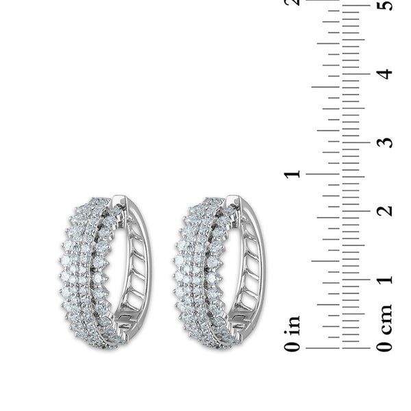 Signature EcoLove 2 CTW Lab Grown Diamond Hoop Earrings in 14KT White Gold