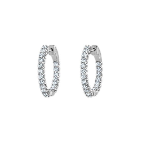 Signature EcoLove 1 CTW Lab Grown Diamond Hoop Earrings in 14KT White Gold