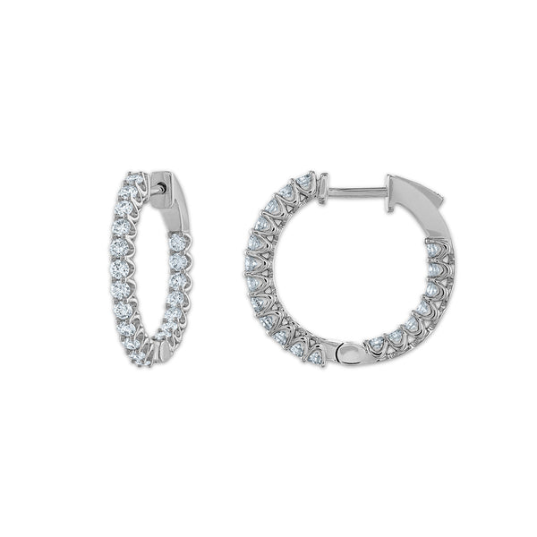 Signature EcoLove 1 CTW Lab Grown Diamond Hoop Earrings in 14KT White Gold