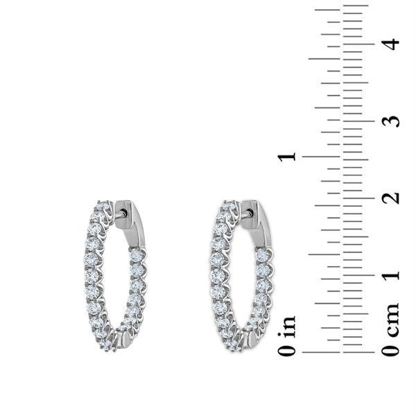 Signature EcoLove 1 CTW Lab Grown Diamond Hoop Earrings in 14KT White Gold