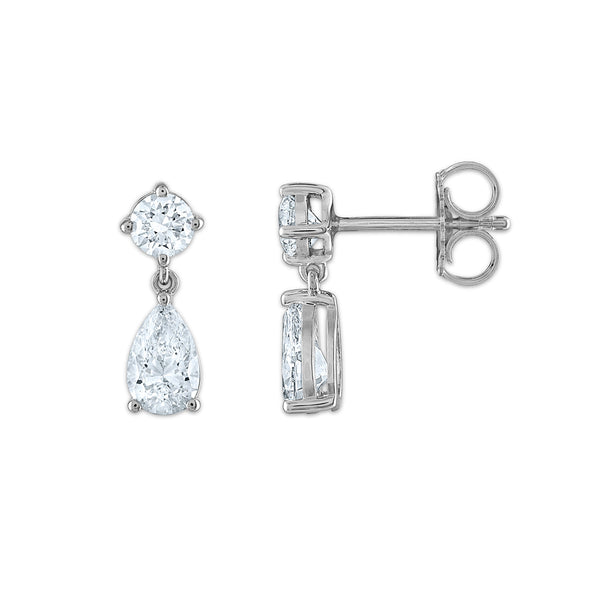 Signature EcoLove 1 1/2 CTW Lab Grown Diamond Earrings in 14KT White Gold