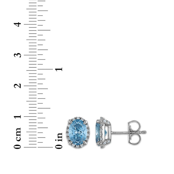 Signature EcoLove 2-1/4 CTW Fancy Blue Lab Grown Diamond Earrings in 14KT White Gold