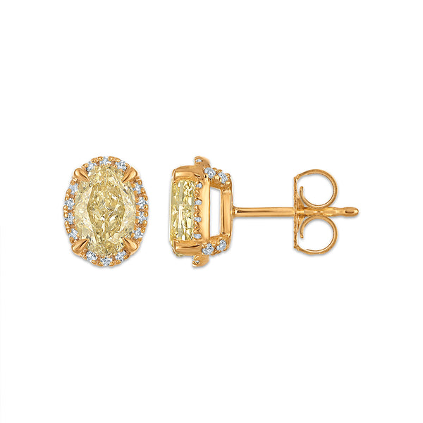 Signature EcoLove 2-1/4 CTW Fancy Yellow Lab Grown Diamond Earrings in 14KT Yellow Gold