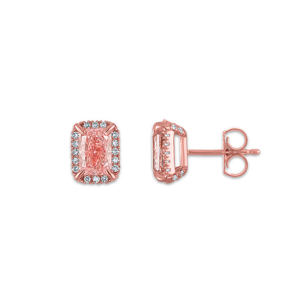 Signature EcoLove 2-1/4 CTW Fancy Pink Lab Grown Diamond Earrings in 14KT Rose Gold